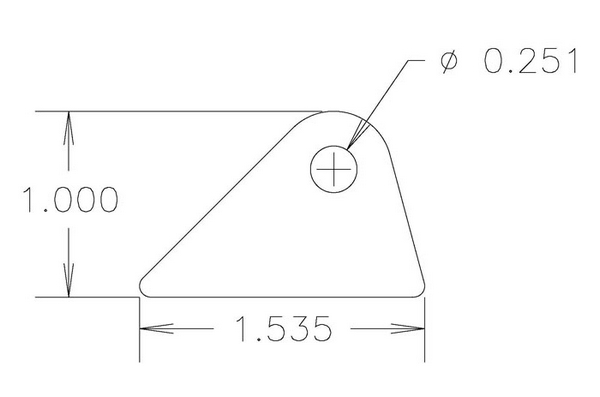 4130 1/8" THK, 1/4" HOLE, 11/16" HT, STRAIGHT CHASSIS TAB - QTY 4